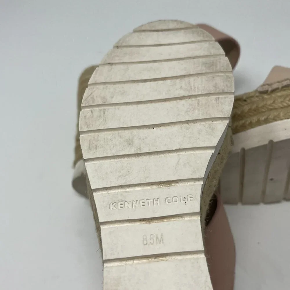 Kenneth Cole wedge espadrilles nude pink sandals 8.5
